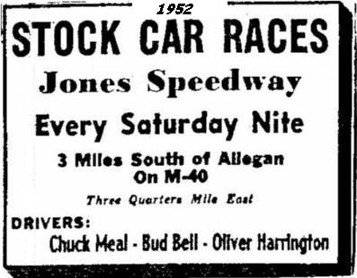 Jones Speedway - 1952 AD FROM JERRY